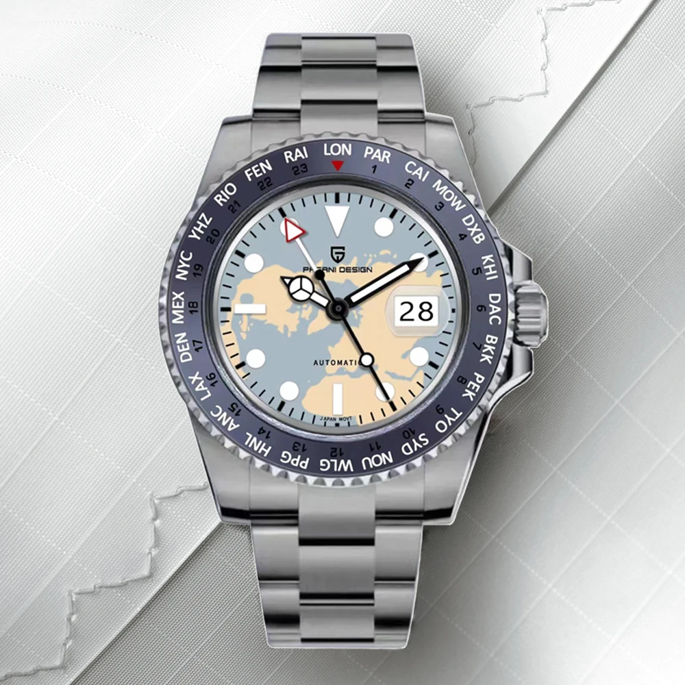 PAGANI DESIGN Top Brand GMT Watches Men's Luxury Sapphire Automatic Mechanical Wristwatch NH34 Stainless Steel Waterproof Watch
PAGANI DESIGN Top Brand GMT Watches Men's Luxury Sapphire Automatic Mechanical Wristwatch NH34 Stainless Steel Waterproof Watch
