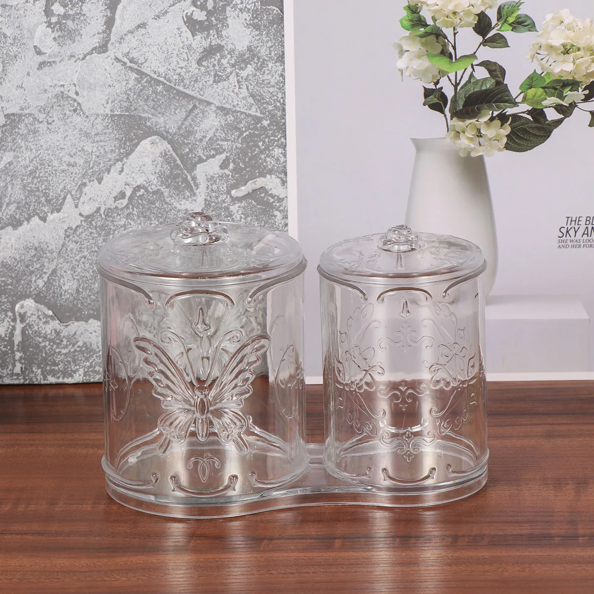 Round Acrylic Container Clear Canister Set 2 Containers Storage Boxes for Makeup Brushes Pens Cotton Swabs Desk Tidy Transparent
Round Acrylic Container Clear Canister Set 2 Containers Storage Boxes for Makeup Brushes Pens Cotton Swabs Desk Tidy Transparent