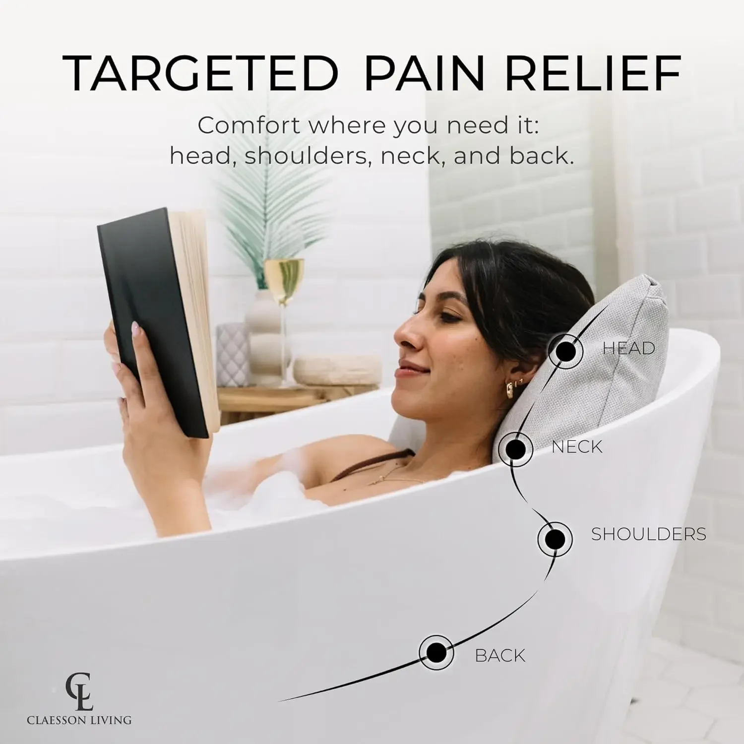 Luxury Bath Pillow for Tub - Thick and Comfortable Bathtub Pillow Support for Head and Neck and Back - Washable Quick-Drying Bat
Luxury Bath Pillow for Tub - Thick and Comfortable Bathtub Pillow Support for Head and Neck and Back - Washable Quick-Drying Bat