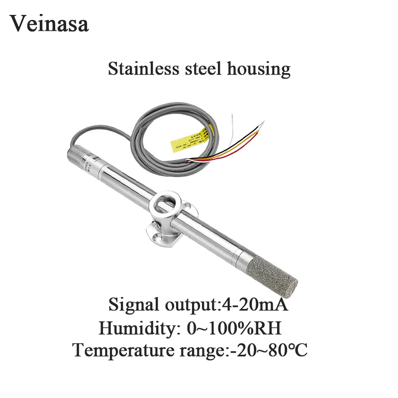 Veinasa XS-HCTP00X-4-20mA Digital Humidity Thermometer Temperature Measurement Probe Air Sensor-Stainless Steel Construction
Veinasa XS-HCTP00X-4-20mA Digital Humidity Thermometer Temperature Measurement Probe Air Sensor-Stainless Steel Construction