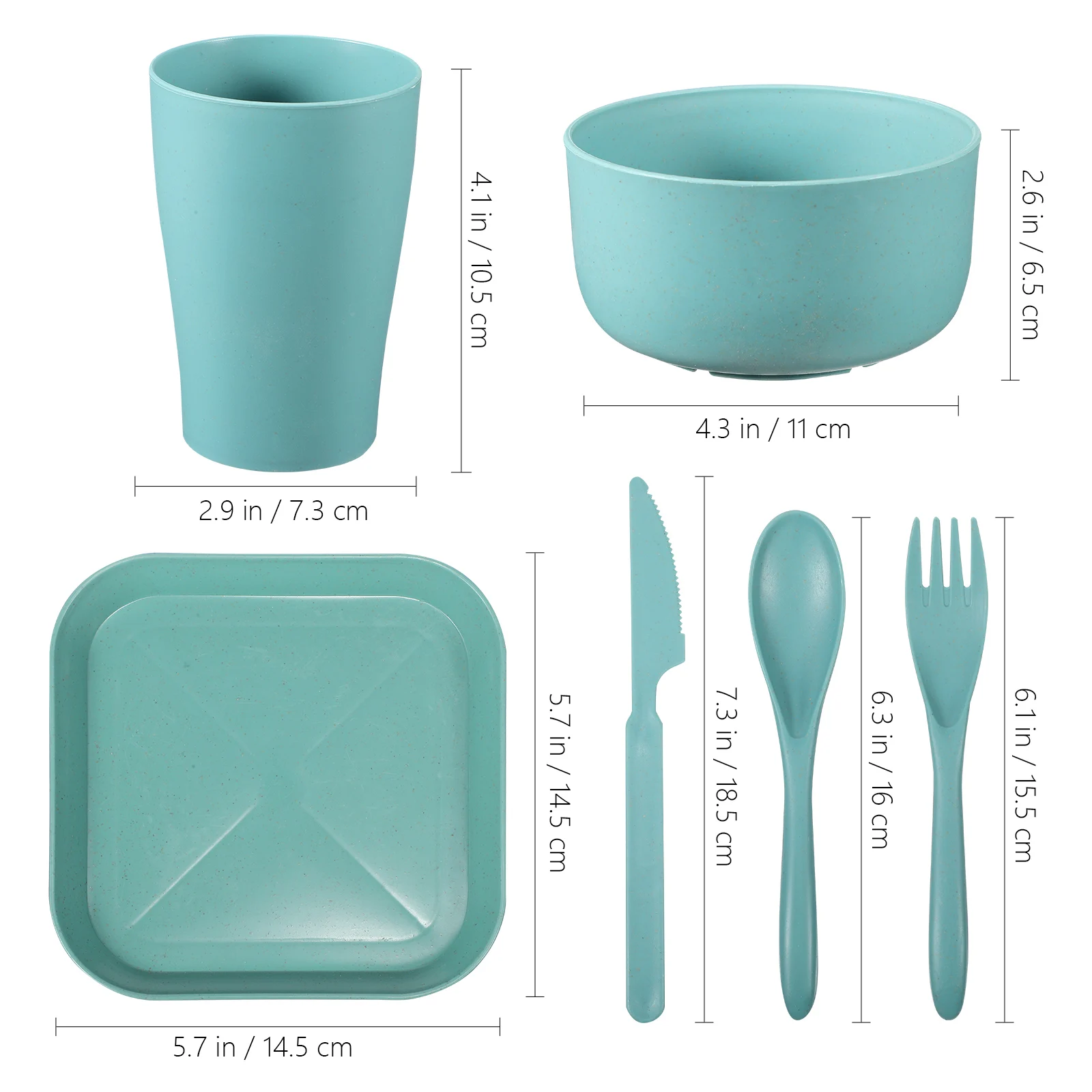 1 set Cyan Tableware Set Wheat Straw Material Unbreakable Travel Cutlery Set for Picnic Outdoor Reusable Dinnerware Bowl Plate
1 set Cyan Tableware Set Wheat Straw Material Unbreakable Travel Cutlery Set for Picnic Outdoor Reusable Dinnerware Bowl Plate
