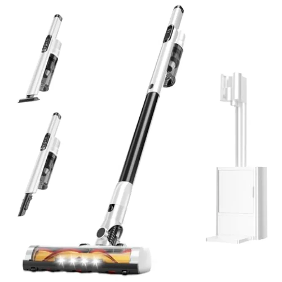 Cordless Stick Vacuum Cleaner with Auto Empty System Self-Charging Base Powerful Suction for Pet Hair on Carpet Hardfloor Light
Cordless Stick Vacuum Cleaner with Auto Empty System Self-Charging Base Powerful Suction for Pet Hair on Carpet Hardfloor Light