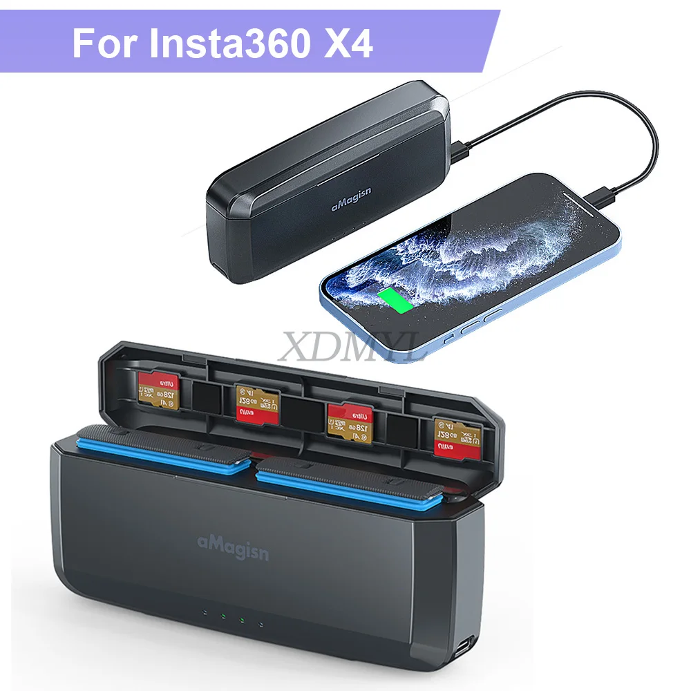 Двухканальный аккумуляторный блок для зарядки Insta360 X4, чехол для зарядного устройства для мобильного аккумулятора с быстрой зарядкой для Insta360 X4, аксессуары для камеры
Двухканальный аккумуляторный блок для зарядки Insta360 X4, чехол для зарядного устройства для мобильного аккумулятора с быстрой зарядкой для Insta360 X4, аксессуары для камеры