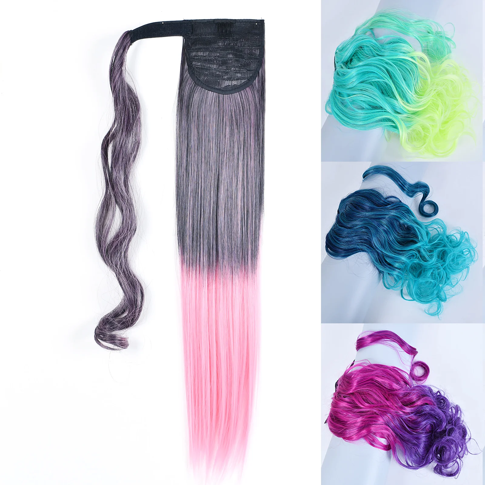 Jeedou Ponytails Rainbow Colorful Ombre Color Straight Curly Messy Wavy Hair Wrap Around Ponytail Extension Synthetic Hairpiece
Jeedou Ponytails Rainbow Colorful Ombre Color Straight Curly Messy Wavy Hair Wrap Around Ponytail Extension Synthetic Hairpiece