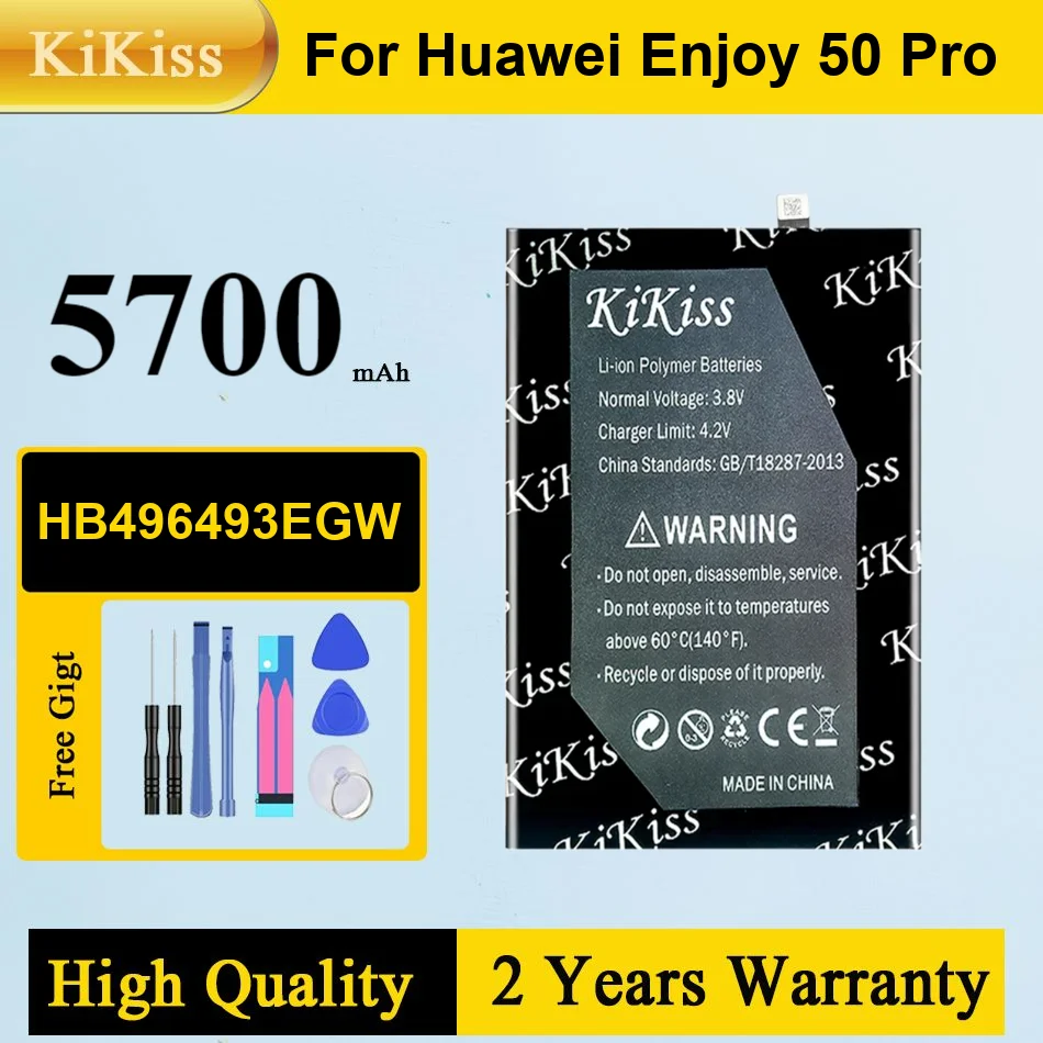 5700Mah Kikiss Battery HB496493EGW For Huawei Enjoy 50 Pro CTR-AL00 50Z EVE-AL00
5700Mah Kikiss Battery HB496493EGW For Huawei Enjoy 50 Pro CTR-AL00 50Z EVE-AL00