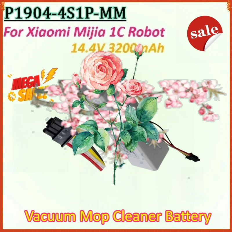 New 14.4V 3200mAh 18650 Rechargeable Battery P1904-4S1P-MM STYTJ01ZHM for Xiaomi Mijia 1C Robot Vacuum Mop Cleaner Battery
New 14.4V 3200mAh 18650 Rechargeable Battery P1904-4S1P-MM STYTJ01ZHM for Xiaomi Mijia 1C Robot Vacuum Mop Cleaner Battery