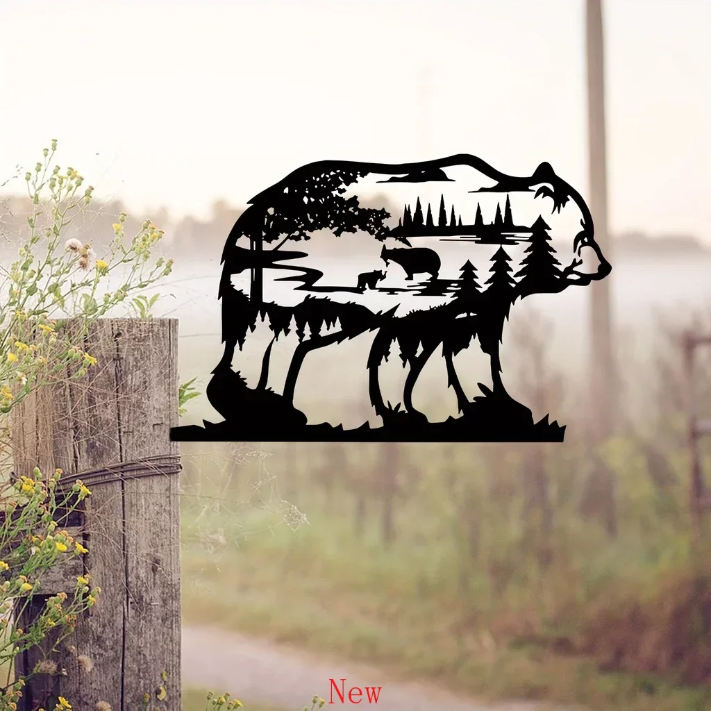Promotion Metal Home Art Decoration Forest Bear Silhouette Sculpture Ornament Rustic Cabin Farmhouse Wall Iron Tree Decorations
Promotion Metal Home Art Decoration Forest Bear Silhouette Sculpture Ornament Rustic Cabin Farmhouse Wall Iron Tree Decorations
