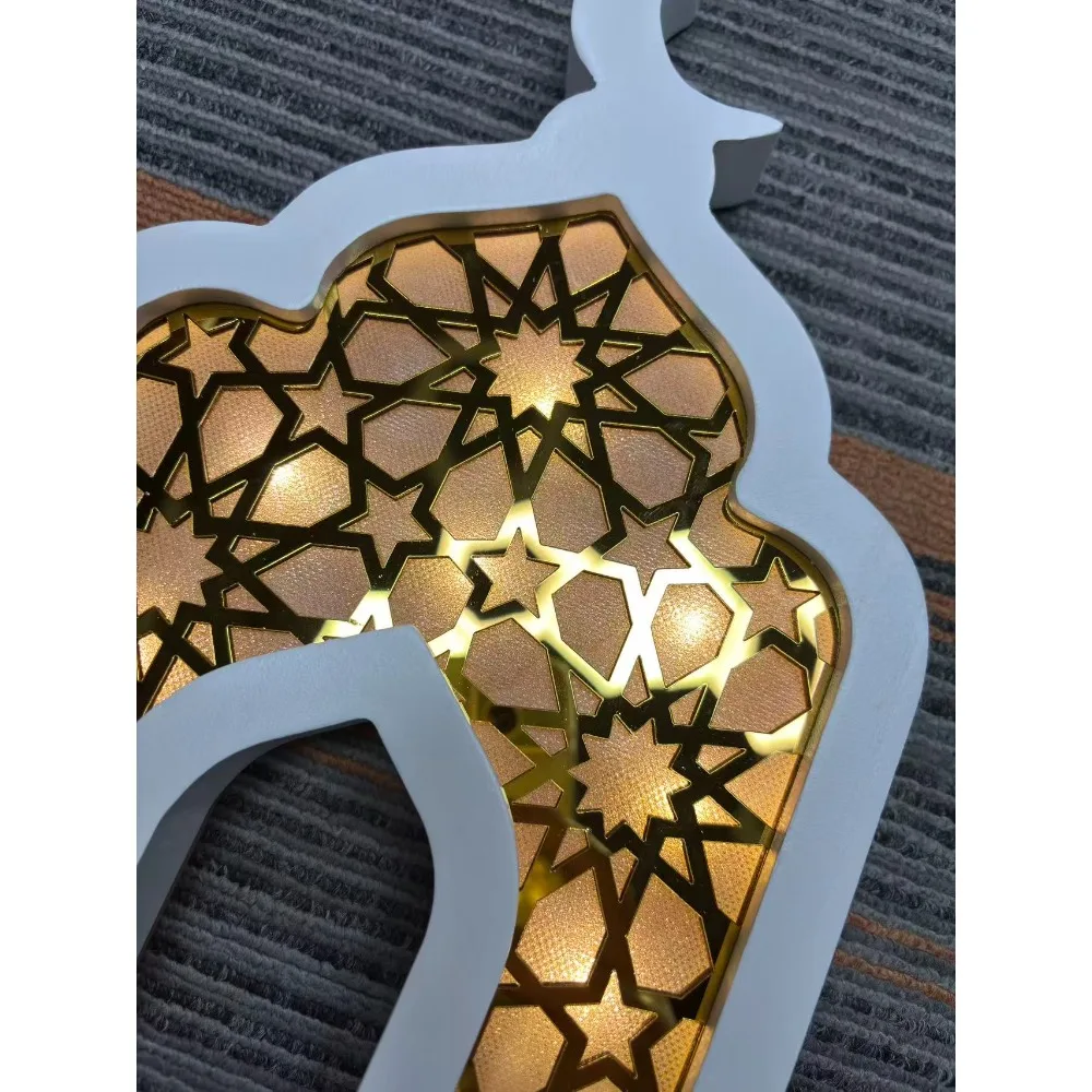 LED Lighted Wooden Ornaments, Glowing Arabian Ramadan Moon Festival Decor, Tabletop Living Room Party Festival Display
LED Lighted Wooden Ornaments, Glowing Arabian Ramadan Moon Festival Decor, Tabletop Living Room Party Festival Display