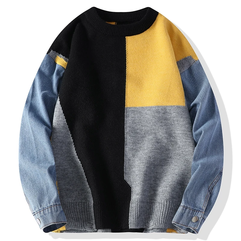 Autumn Winter Men's Knit Sweater O-Neck Pullovers Fashion Patchwork Knitted Pullovers Men Casual Sweaters Y2K Streetwear Top Man
Autumn Winter Men's Knit Sweater O-Neck Pullovers Fashion Patchwork Knitted Pullovers Men Casual Sweaters Y2K Streetwear Top Man