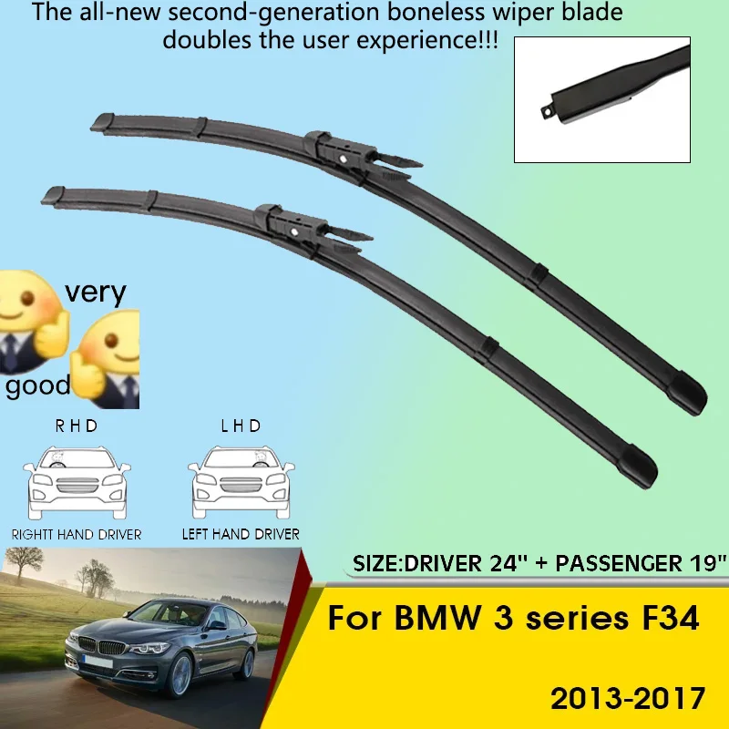 Car Wiper Blades For BMW 3 series F34 2013-2017 Windshield Windscreen Front Window Blades 24"+19" Car Accessories
Car Wiper Blades For BMW 3 series F34 2013-2017 Windshield Windscreen Front Window Blades 24"+19" Car Accessories