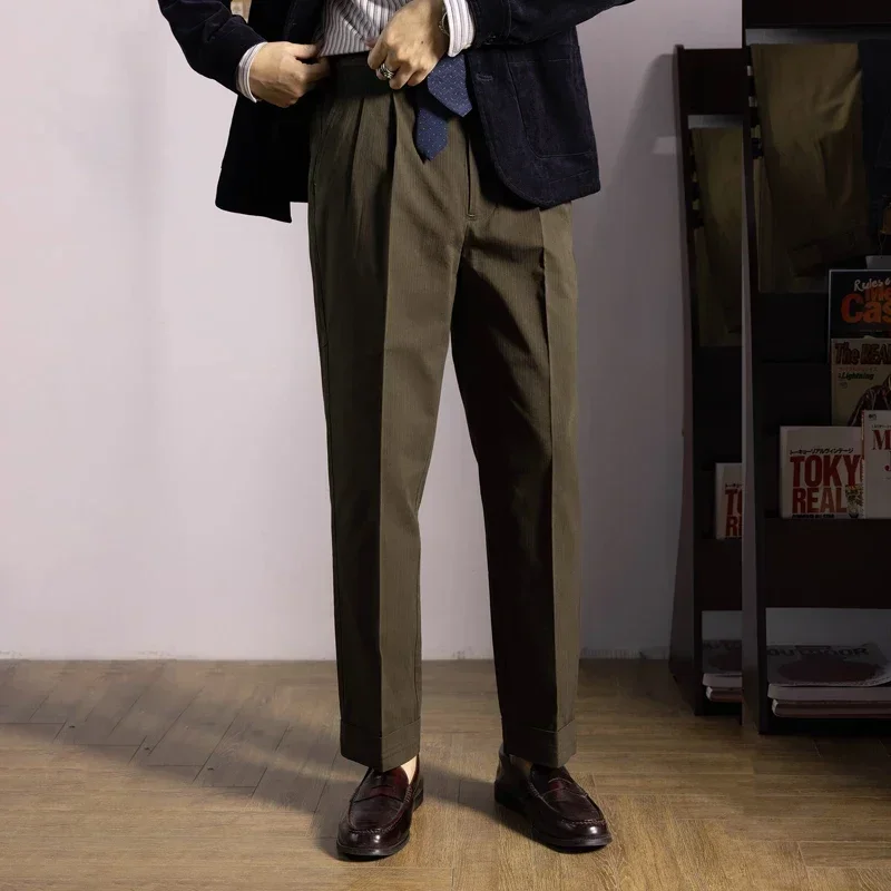 2025 Red Tornado Neapolitan Suit Trousers Herringbone Men's Double Pleated Casual Pants Cuffed
2025 Red Tornado Neapolitan Suit Trousers Herringbone Men's Double Pleated Casual Pants Cuffed