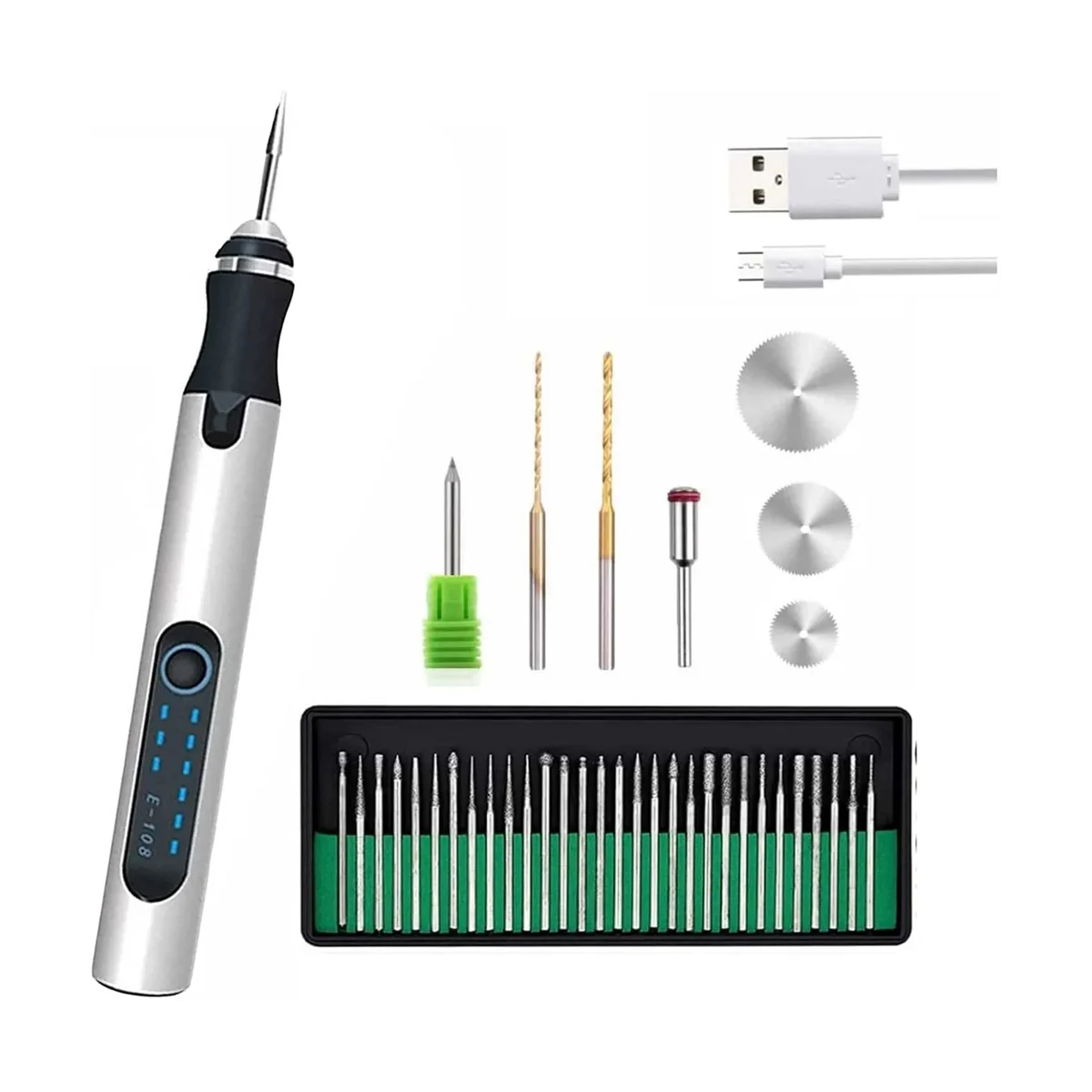 USB Customizer Professional Engraving Pen 30 Bits, Rechargeable Engraving Pen Cordless, Engraver Tool for Metal
USB Customizer Professional Engraving Pen 30 Bits, Rechargeable Engraving Pen Cordless, Engraver Tool for Metal