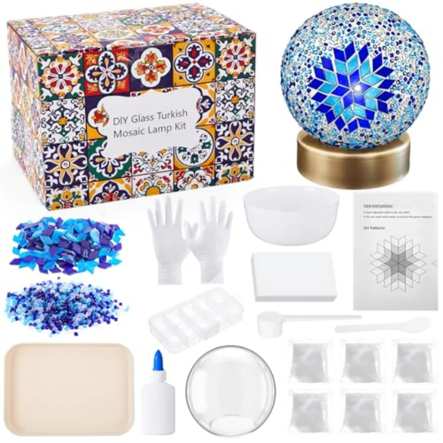 Turkish Mosaic Lamp Kit DIY Stained Glass Decorative Table Bedside Night Light Tabletop Bohemian Moroccan Lamp Craft Kit for Li
Turkish Mosaic Lamp Kit DIY Stained Glass Decorative Table Bedside Night Light Tabletop Bohemian Moroccan Lamp Craft Kit for Li