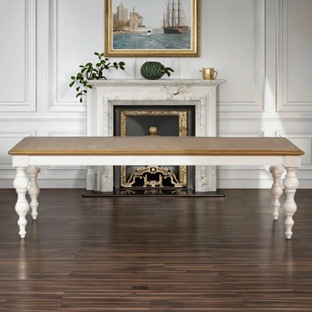 *French Style Solid Wood Oak Rectangular Modern Farmhouse Retro Dining Table for 6 People
*French Style Solid Wood Oak Rectangular Modern Farmhouse Retro Dining Table for 6 People