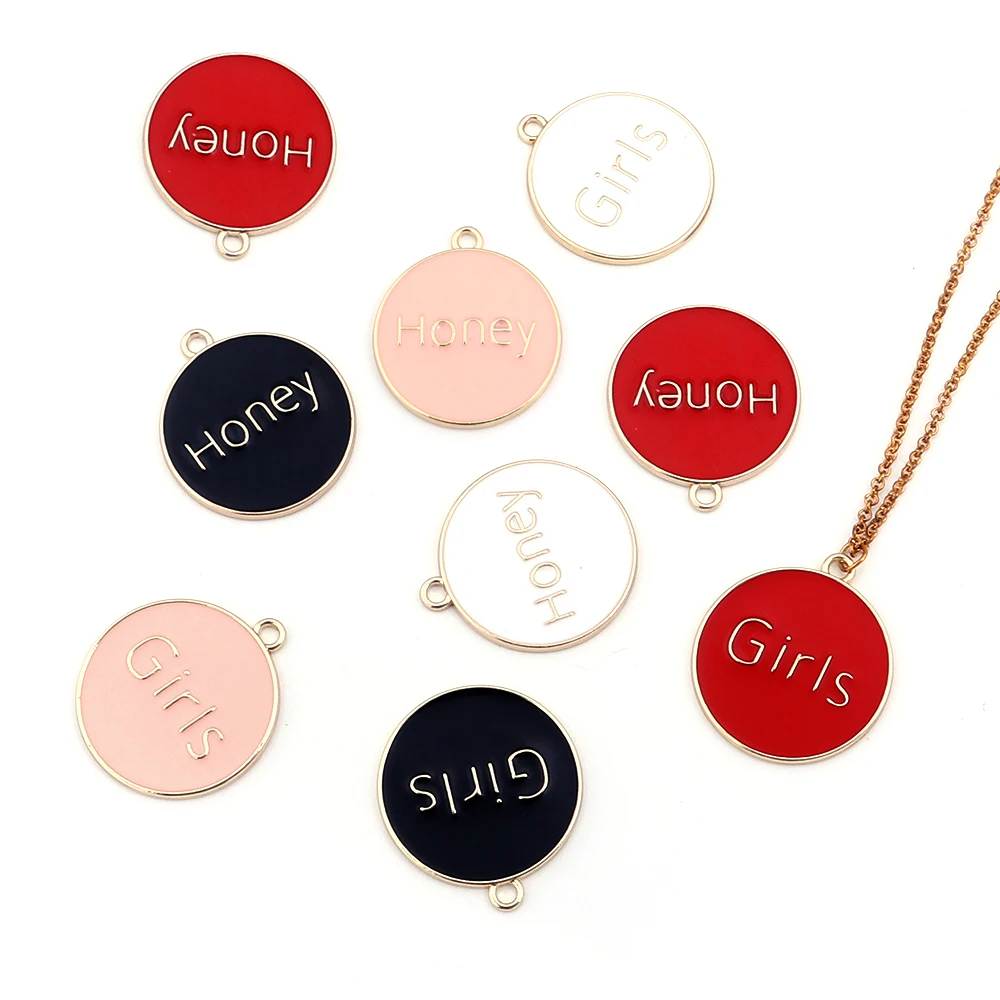 5pcs/lot Round Alloy Oil Dripping Charms Honey Girls Letter Charms For Jewelry Making DIY Necklace Bracelet Earrings Accessories
5pcs/lot Round Alloy Oil Dripping Charms Honey Girls Letter Charms For Jewelry Making DIY Necklace Bracelet Earrings Accessories