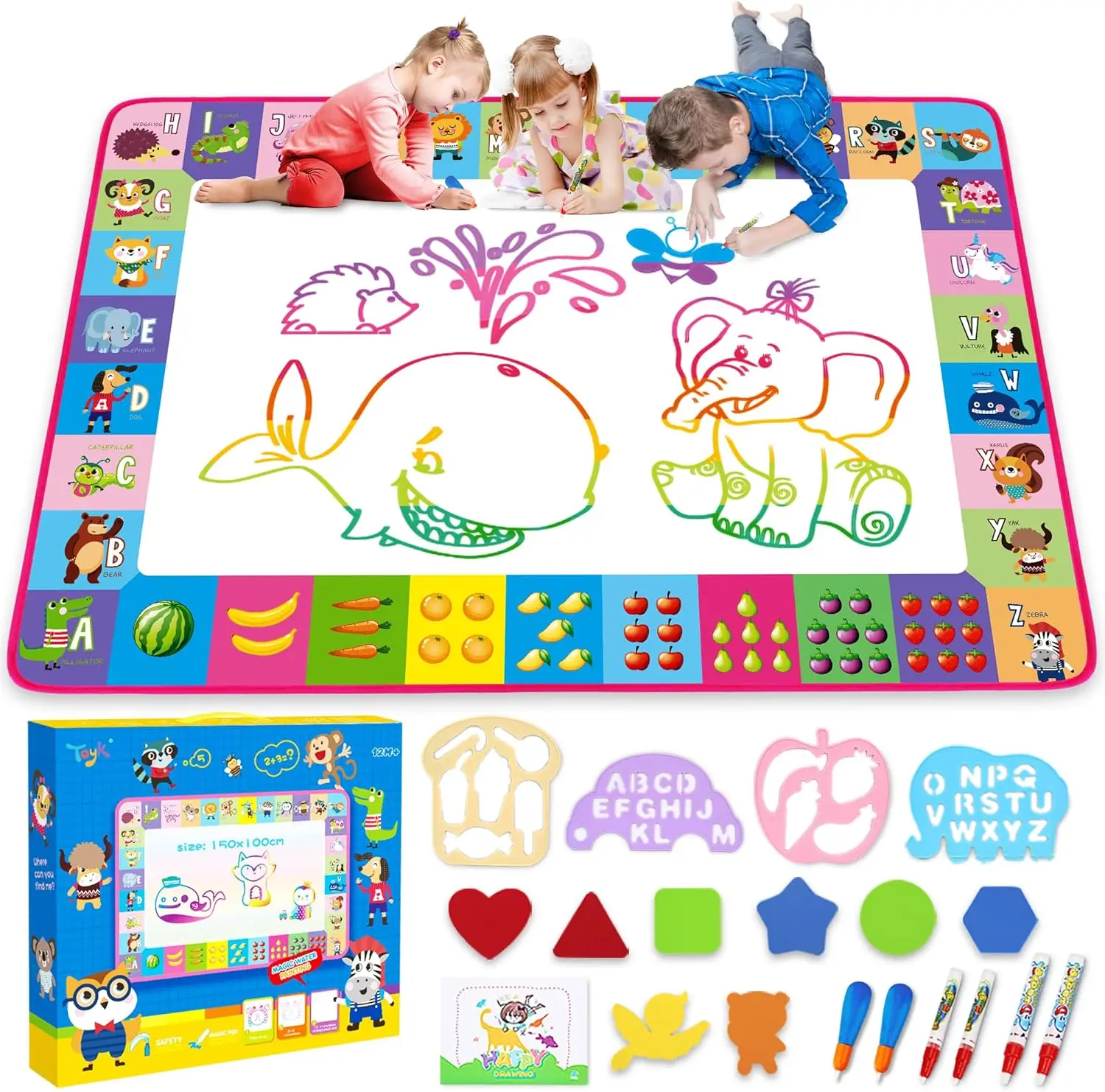 Reusable Water Doodle Mat for Kids, Magic Drawing Board, Educational Toy Gift for Girls Boys Age 3+ (Pink)
Reusable Water Doodle Mat for Kids, Magic Drawing Board, Educational Toy Gift for Girls Boys Age 3+ (Pink)