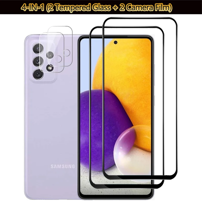 4-IN-1, Tempered Glass + Camera Film for Samsung Galaxy A72 A52s A32 A22s 5G High-quality Glass Samsung A72 4G Screen Protector
4-IN-1, Tempered Glass + Camera Film for Samsung Galaxy A72 A52s A32 A22s 5G High-quality Glass Samsung A72 4G Screen Protector