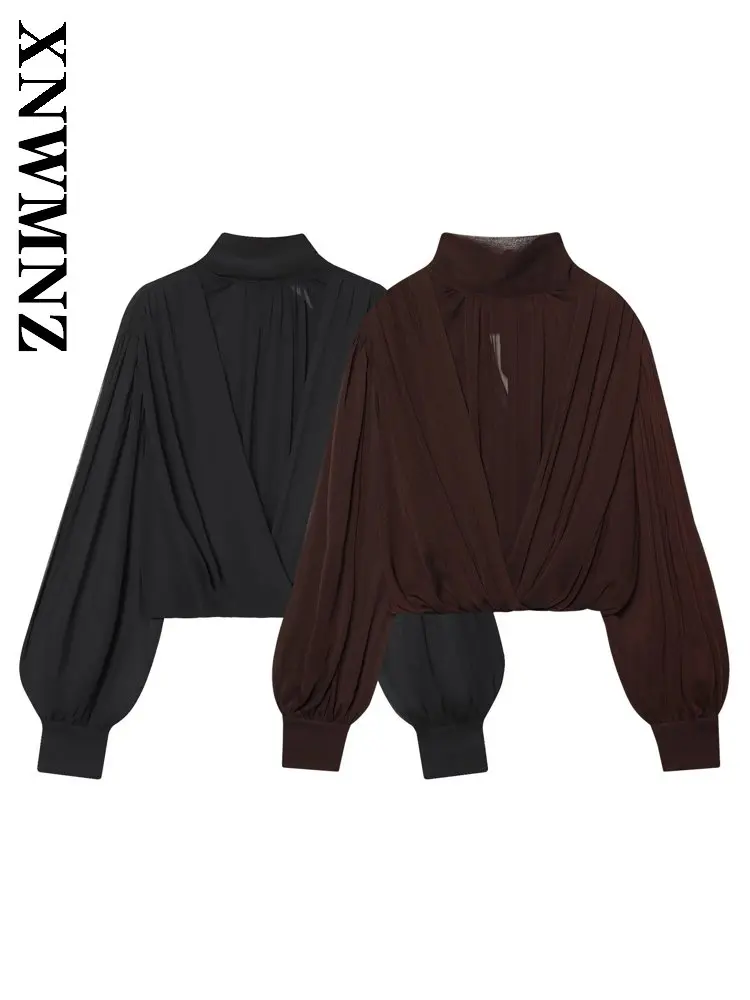 XNWMNZ 2026 Summer Woman's Casual Bohemian Stand Collar Long Sleeve Shirt Party Chic Spring Woman Sexy Thin Chiffon Blouse Tie
XNWMNZ 2026 Summer Woman's Casual Bohemian Stand Collar Long Sleeve Shirt Party Chic Spring Woman Sexy Thin Chiffon Blouse Tie