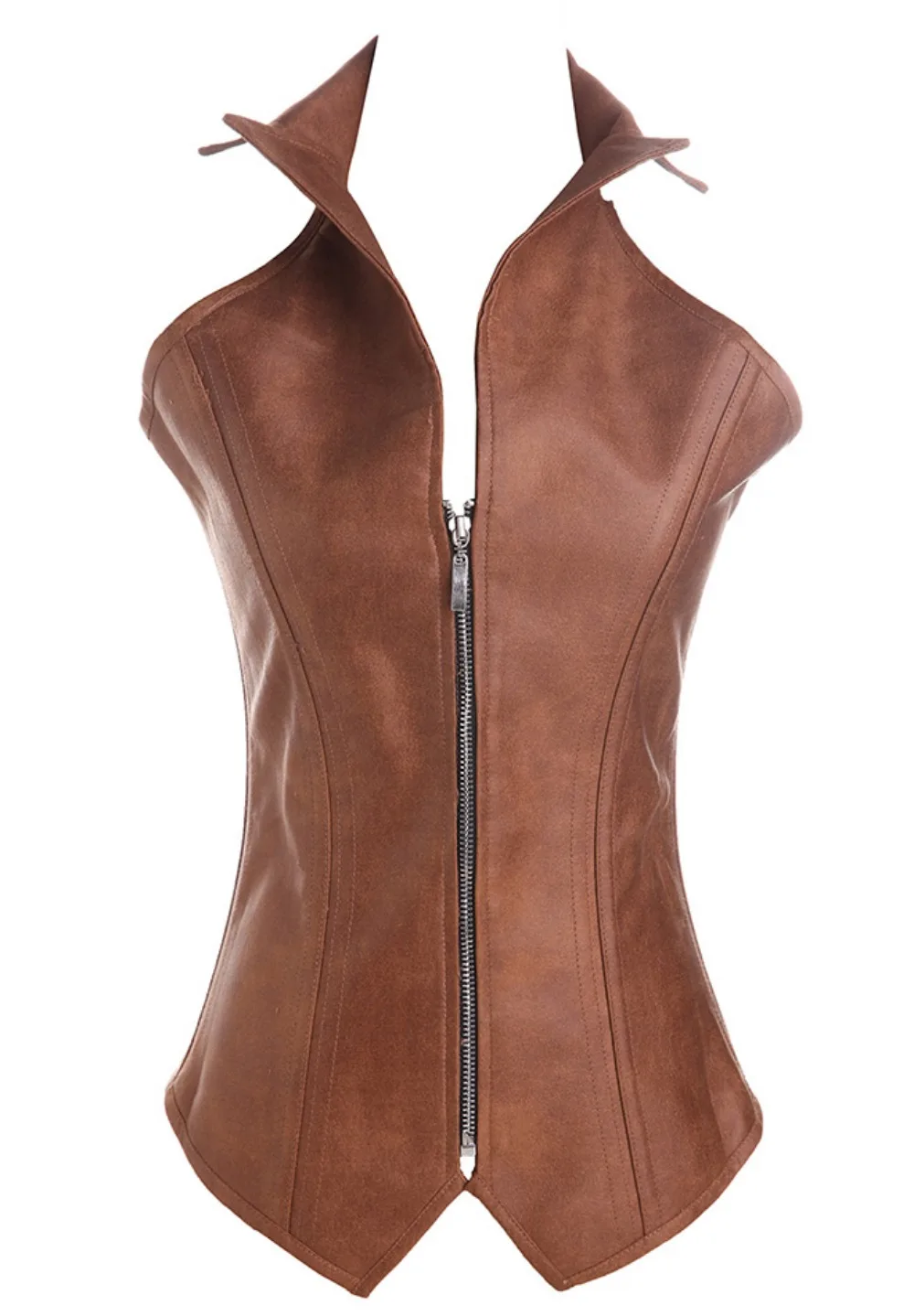 Women Leather Tops Bustier Lace Up Black Corset Vest Top Brown
Women Leather Tops Bustier Lace Up Black Corset Vest Top Brown