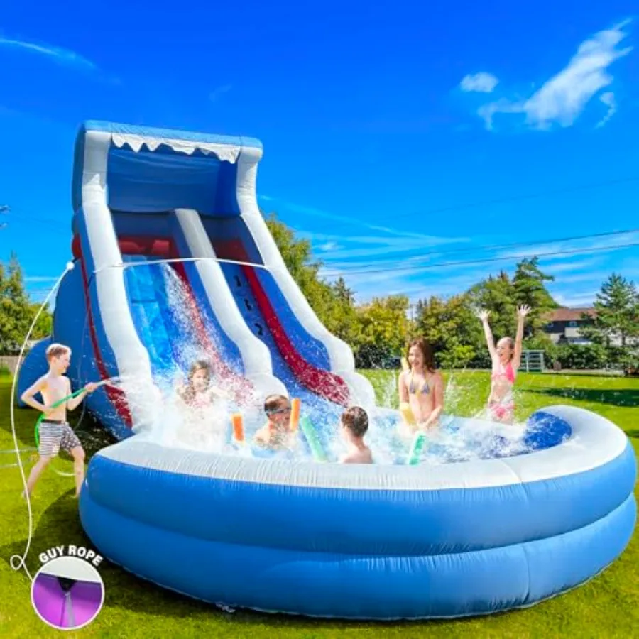 22ft L Commercial Water Slide for and Adults PVC+Oxford Materials Blue 550W Blower Enhanced Version Great for Outdoor Summer Fu
22ft L Commercial Water Slide for and Adults PVC+Oxford Materials Blue 550W Blower Enhanced Version Great for Outdoor Summer Fu