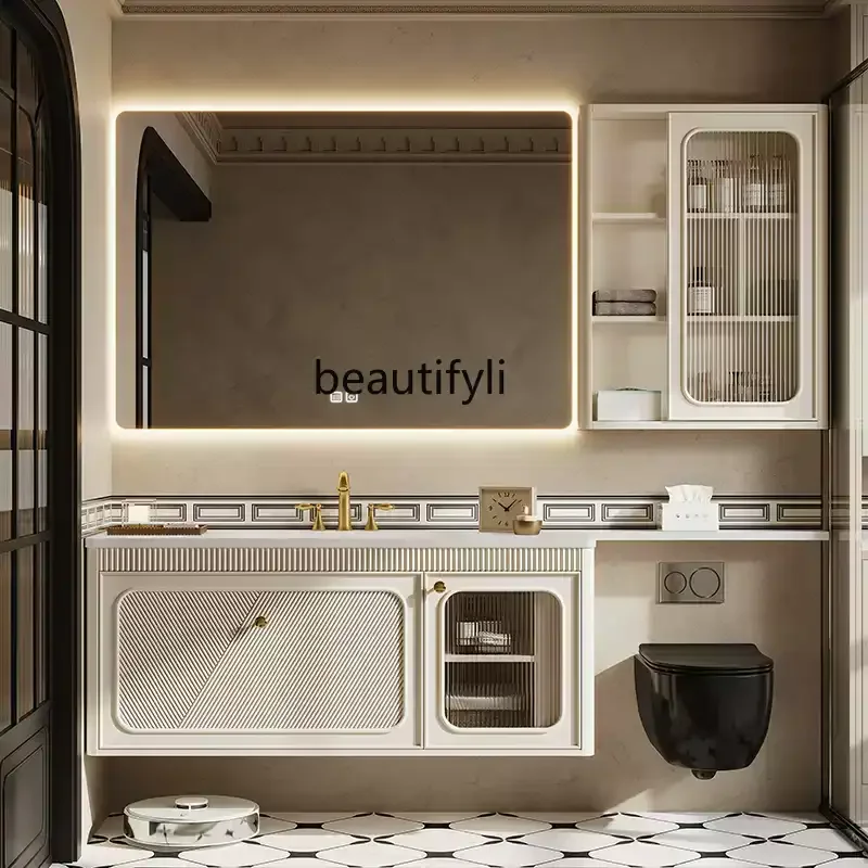 French rock slab hot bending integrated basin bathroom cabinet combined toilet washbasin cabinet
French rock slab hot bending integrated basin bathroom cabinet combined toilet washbasin cabinet