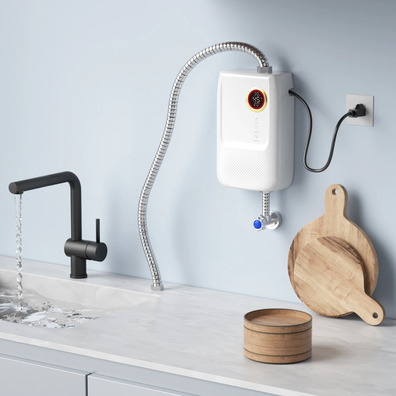 Мгновенный электрический водонагреватель, незаменимый рождественский дом, устройство быстрого нагрева для ванной комнаты, кухни и квартирной раковины
Мгновенный электрический водонагреватель, незаменимый рождественский дом, устройство быстрого нагрева для ванной комнаты, кухни и квартирной раковины