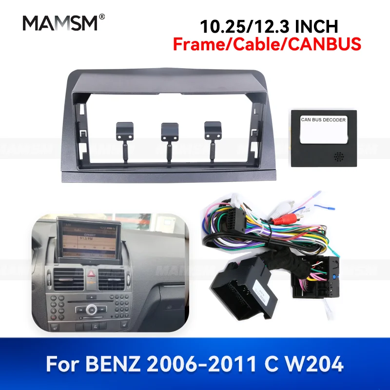 MAMSM 10.25/12.3 inch For BENZ 2006-2011 C W204 Android Car Radio Fascia Stereo Frame GPS Multimedia Wiring Harness Canbus Box
MAMSM 10.25/12.3 inch For BENZ 2006-2011 C W204 Android Car Radio Fascia Stereo Frame GPS Multimedia Wiring Harness Canbus Box