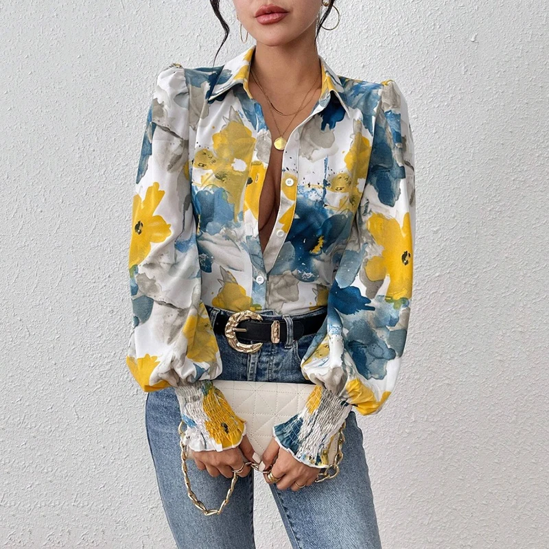 Autumn Winter Women's Lapel Single Breasted Cardigan Shirt Elegant Vintage Long Sleeve Printed Puff Sleeve Loose Blouse Top
Autumn Winter Women's Lapel Single Breasted Cardigan Shirt Elegant Vintage Long Sleeve Printed Puff Sleeve Loose Blouse Top