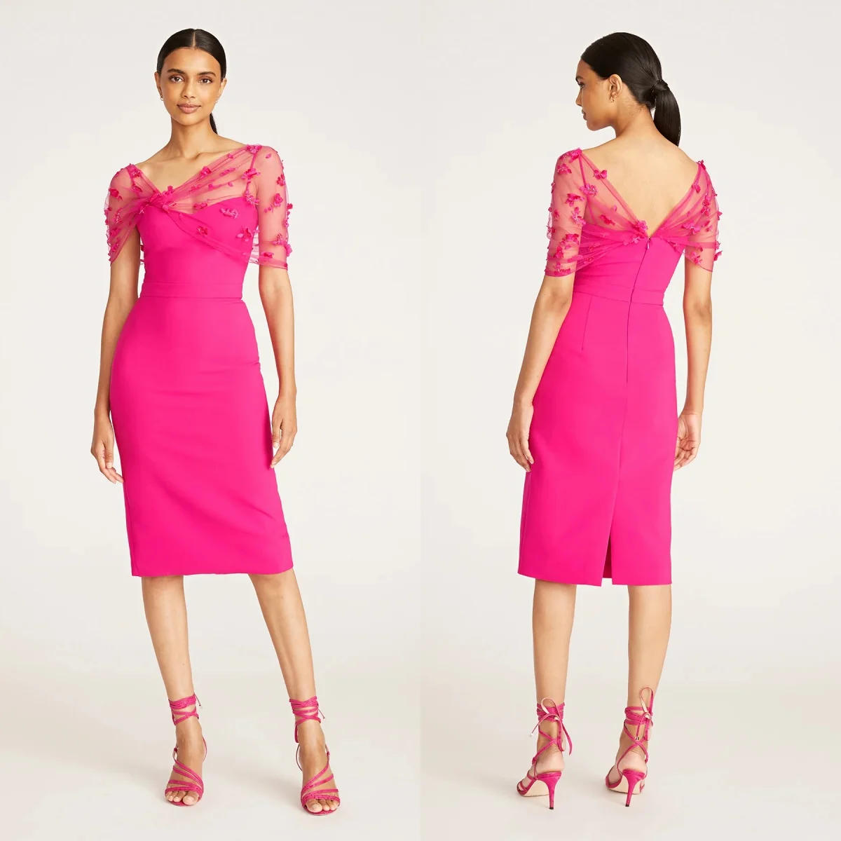 Vintage Pink Cocktail Dresses Floral Appliques Prom Gowns Simple Knee Length Customized Mother Of Bride Wedding Guest Gowns
Vintage Pink Cocktail Dresses Floral Appliques Prom Gowns Simple Knee Length Customized Mother Of Bride Wedding Guest Gowns