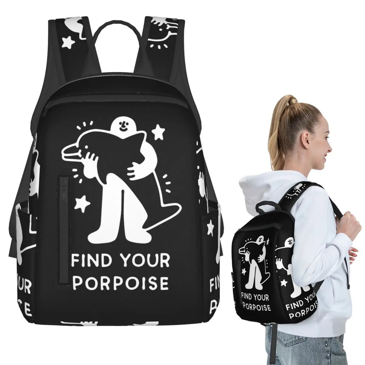 Find Your Porpoise Backpack Student BookBag Children School Bag Computer Shoulder Bags Boys Girls
Find Your Porpoise Backpack Student BookBag Children School Bag Computer Shoulder Bags Boys Girls
