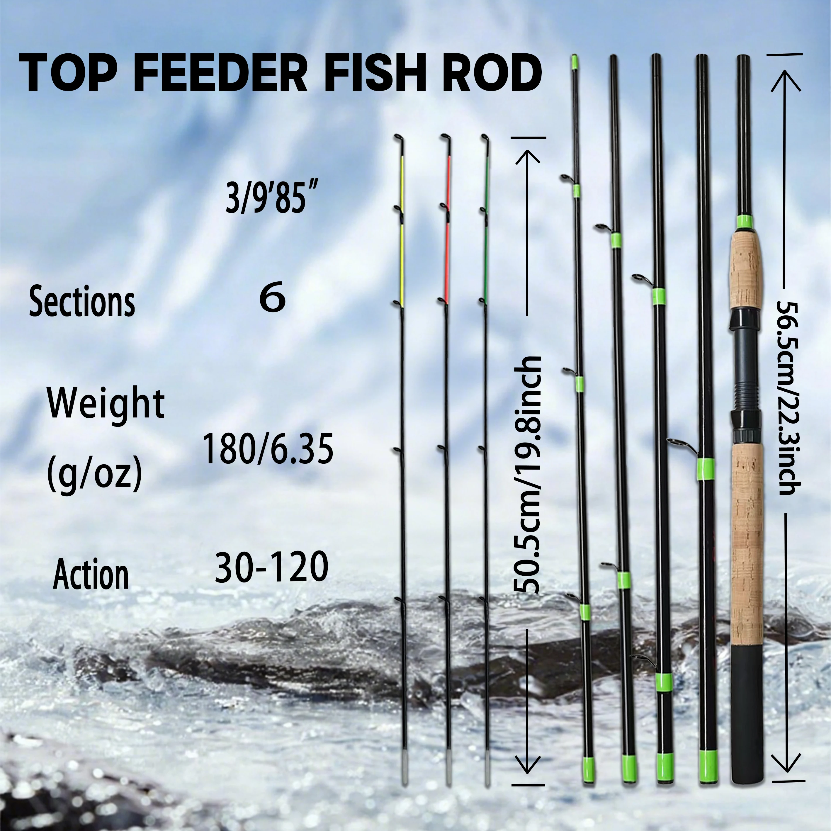 A Popular Style of Fishing Rods Worldwide: Feeder Rods, Portable Travel Rods, 3m Sections, 6-Piece Design, 3 Different Tunings, Highly Sensitive and Ultra-Light Solid Carbon Fiber Rods, Strong and Durable, Suitable for All Types of Fishing, Black Rod Body
A Popular Style of Fishing Rods Worldwide: Feeder Rods, Portable Travel Rods, 3m Sections, 6-Piece Design, 3 Different Tunings, Highly Sensitive and Ultra-Light Solid Carbon Fiber Rods, Strong and Durable, Suitable for All Types of Fishing, Black Rod Body