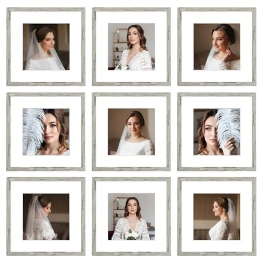 Picture Frame Set of 9, Display Pictures with Mat or without Mat, Multi Collage Gallery Square Photo Frames for Wall or Tableto
Picture Frame Set of 9, Display Pictures with Mat or without Mat, Multi Collage Gallery Square Photo Frames for Wall or Tableto