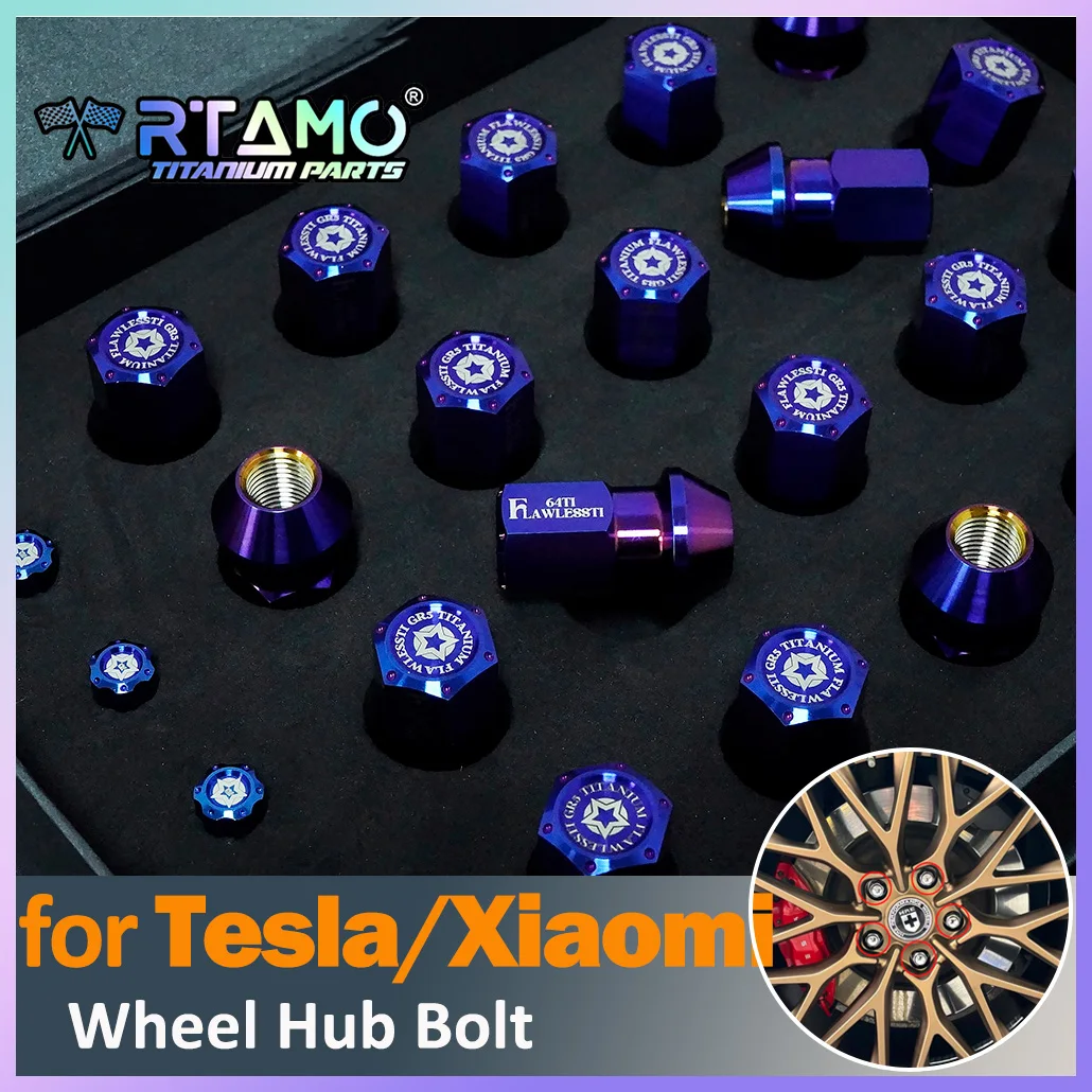 RTAMO 24Pcs Titanium Wheel Bolts M14X43LX1.5P with Valve Stem Cap Fits Xiaomi Su7 Tesla MODEL Y X S Wheel Lug Nut Modification
RTAMO 24Pcs Titanium Wheel Bolts M14X43LX1.5P with Valve Stem Cap Fits Xiaomi Su7 Tesla MODEL Y X S Wheel Lug Nut Modification