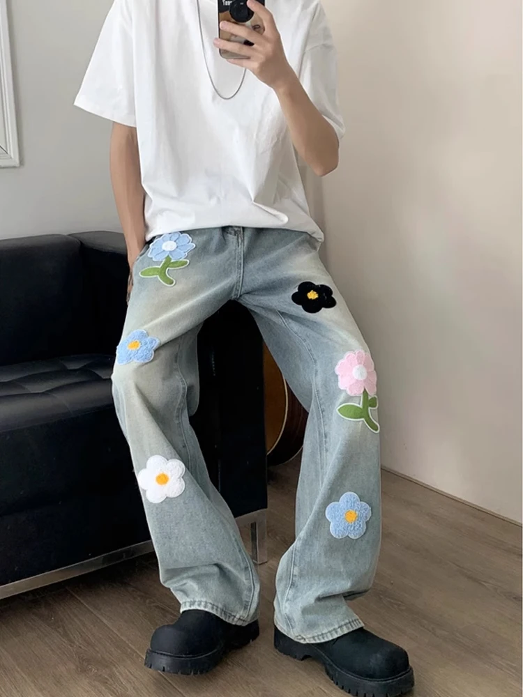 Waed Light Blue Floral Embroidery Patchwork Men's Jeans American Retro Straight Leg Micro Flared Pants Youth Trend Cotton P...
Waed Light Blue Floral Embroidery Patchwork Men's Jeans American Retro Straight Leg Micro Flared Pants Youth Trend Cotton P...