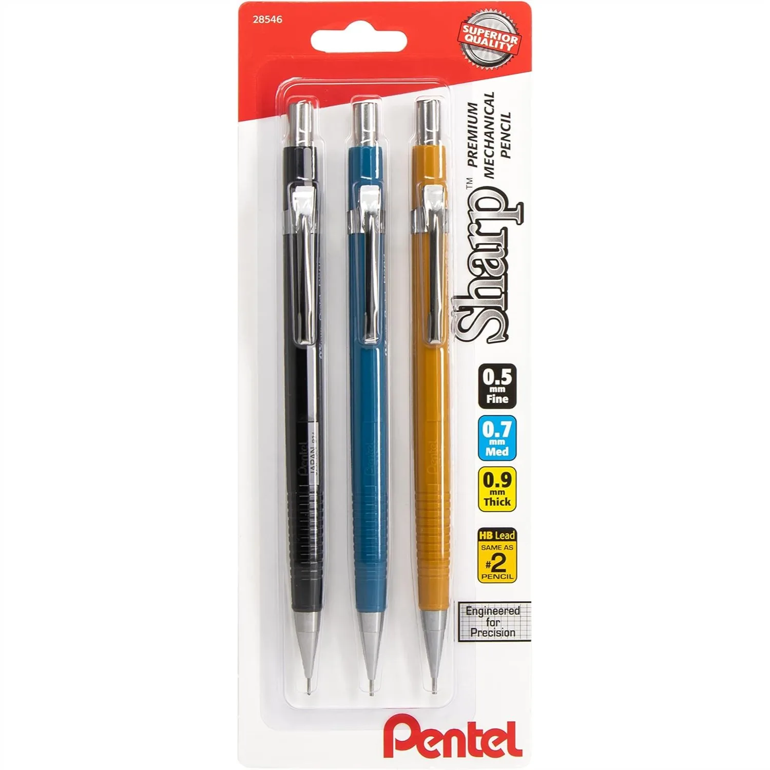 Mechanical Pencil 3 Pack with 0.5mm 0.7mm 0.9mm Lead for Drawing Writing Drafting
Mechanical Pencil 3 Pack with 0.5mm 0.7mm 0.9mm Lead for Drawing Writing Drafting