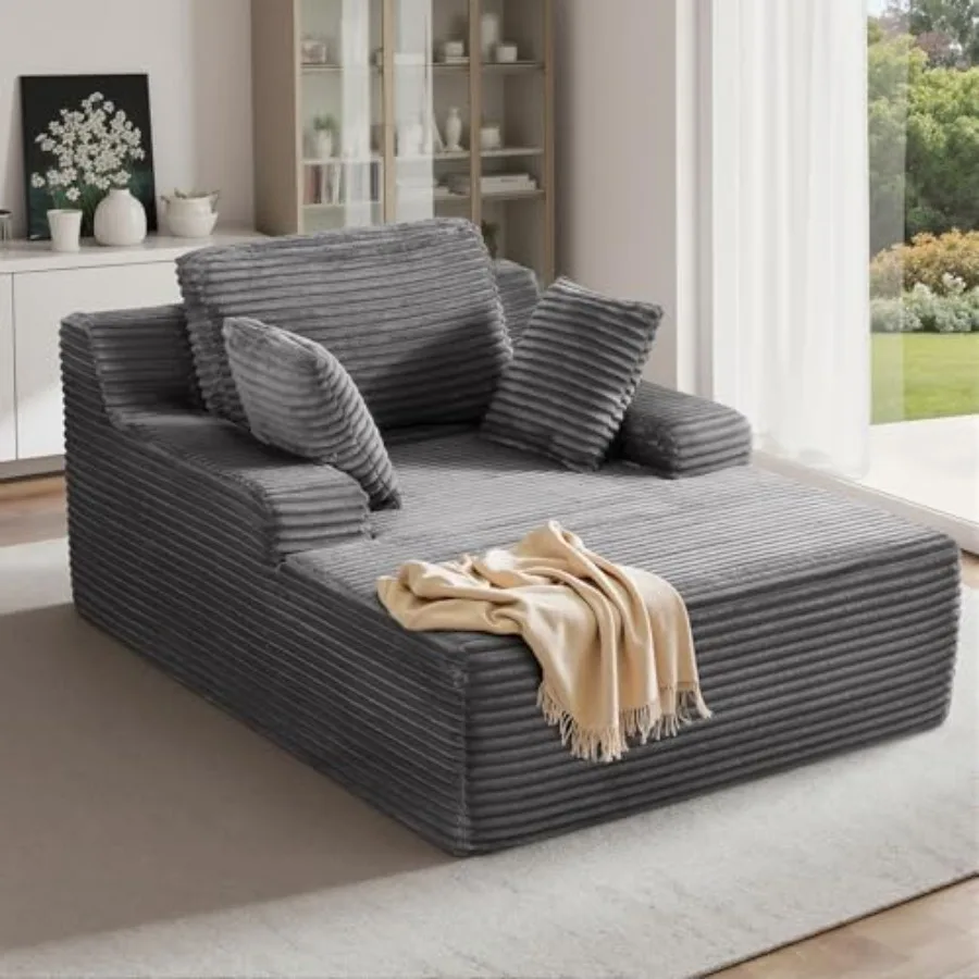 51'' Oversized Chaise Lounge Chair Indoor, Non-Assembly Deep Seat Sofa Bed Corduroy Sleeper Cloud Couch with 2pcs Pillows for R
51'' Oversized Chaise Lounge Chair Indoor, Non-Assembly Deep Seat Sofa Bed Corduroy Sleeper Cloud Couch with 2pcs Pillows for R