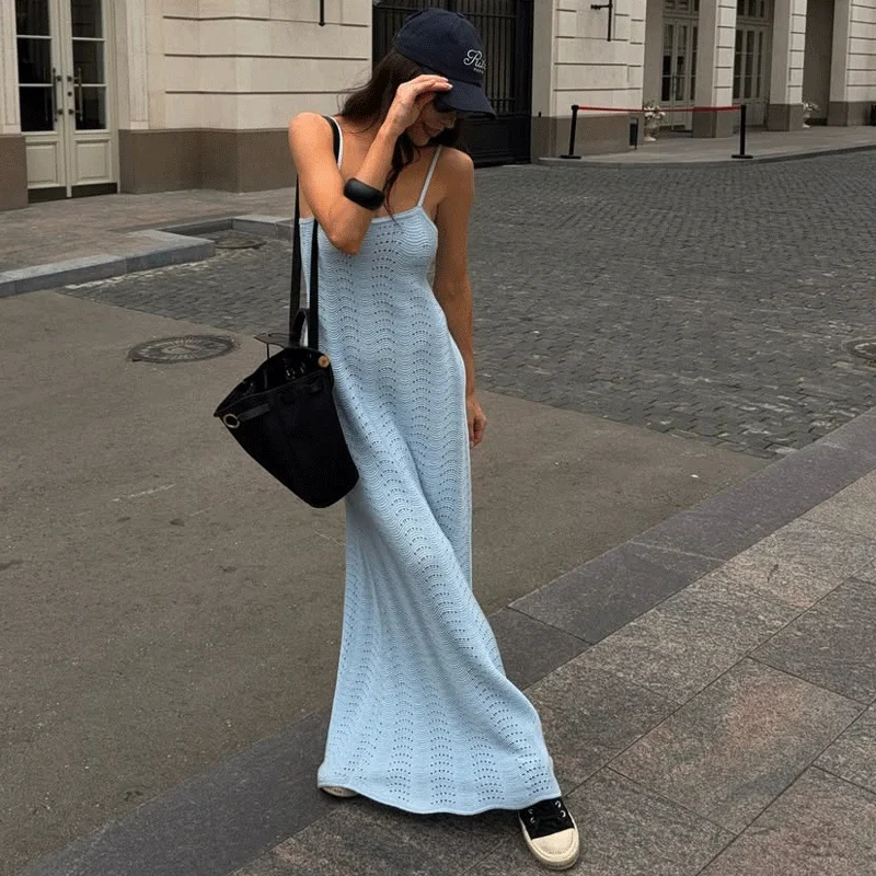 Tsiisd Knit Hollow Out Women's Camisole Maxi Dress Casual Daily Streetwear Beach Vacation Party Evening Dress Female Dress 2026
Tsiisd Knit Hollow Out Women's Camisole Maxi Dress Casual Daily Streetwear Beach Vacation Party Evening Dress Female Dress 2026