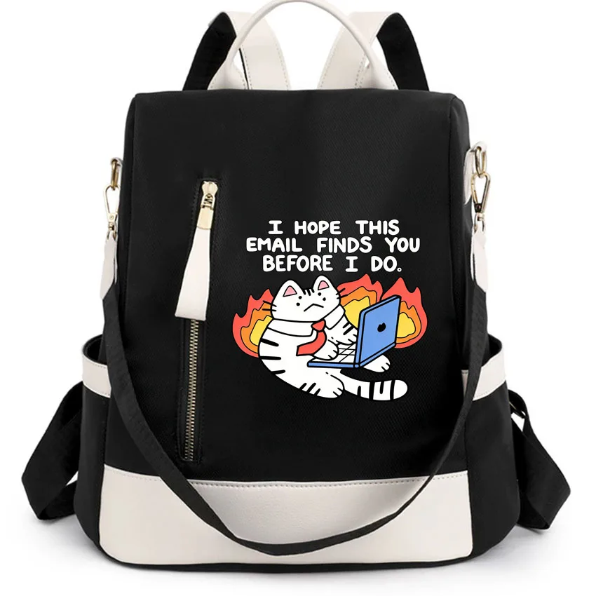 New Korean-style women's backpack Cute Angry Cat Print Soft Anti-theft Backpack Women casual Trendy Shoulder Bag travel backpack
New Korean-style women's backpack Cute Angry Cat Print Soft Anti-theft Backpack Women casual Trendy Shoulder Bag travel backpack