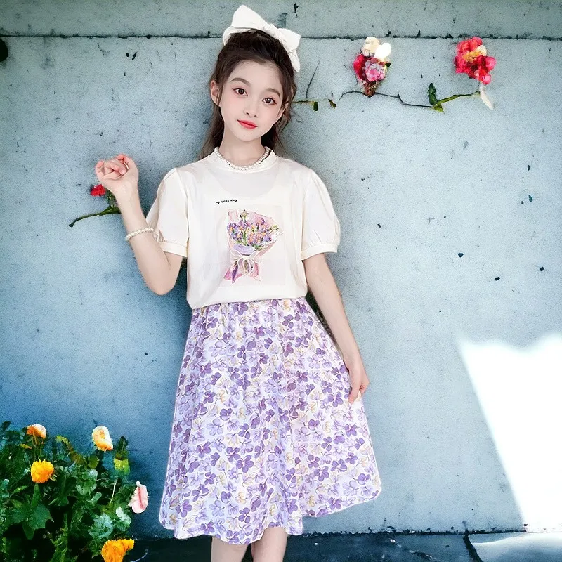 Kids Floral Dresses for Girls Clothes Teenagers Summer Outfits Children Party Costumes Suit 2PCS Baby Vestidos 4 6 8 10 12 Years
Kids Floral Dresses for Girls Clothes Teenagers Summer Outfits Children Party Costumes Suit 2PCS Baby Vestidos 4 6 8 10 12 Years