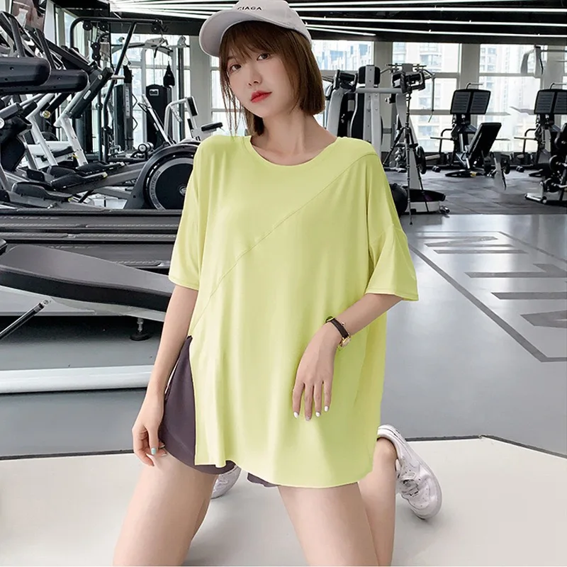 Summer Fitness Clothing Tops Slit Quick-drying Exercise Short-sleeved Women's Loose Running Shirt Thin Yoga T-shirt Large Size
Summer Fitness Clothing Tops Slit Quick-drying Exercise Short-sleeved Women's Loose Running Shirt Thin Yoga T-shirt Large Size