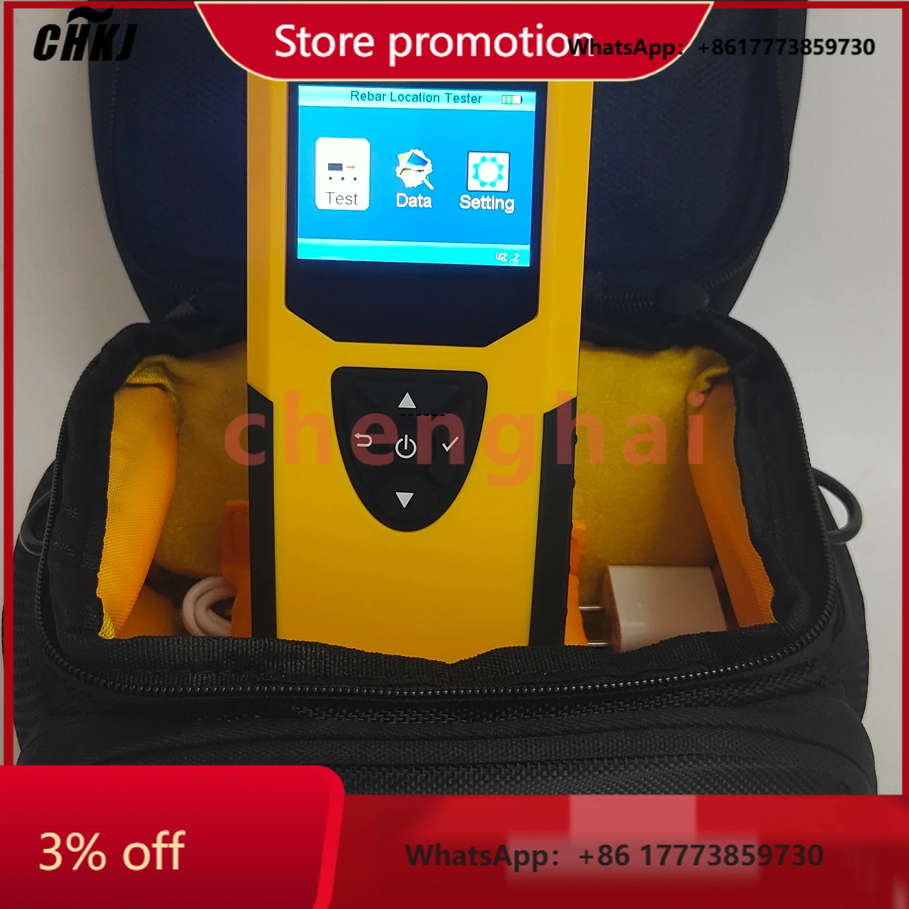 CHKJ-2025NEWIntegrated Steel Scanner Touch Screen Integrated Steel Bar Detector Concrete Rebar Scanner Locator Rebar Pipe Reinfo
CHKJ-2025NEWIntegrated Steel Scanner Touch Screen Integrated Steel Bar Detector Concrete Rebar Scanner Locator Rebar Pipe Reinfo