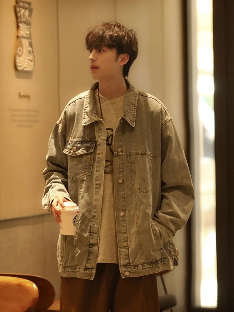 Teenage Boys' Denim Jacket 2024 New Style American Casual Fashion Windproof Long Sleeve Flip Collar Side Pocket Pure Color
Teenage Boys' Denim Jacket 2024 New Style American Casual Fashion Windproof Long Sleeve Flip Collar Side Pocket Pure Color