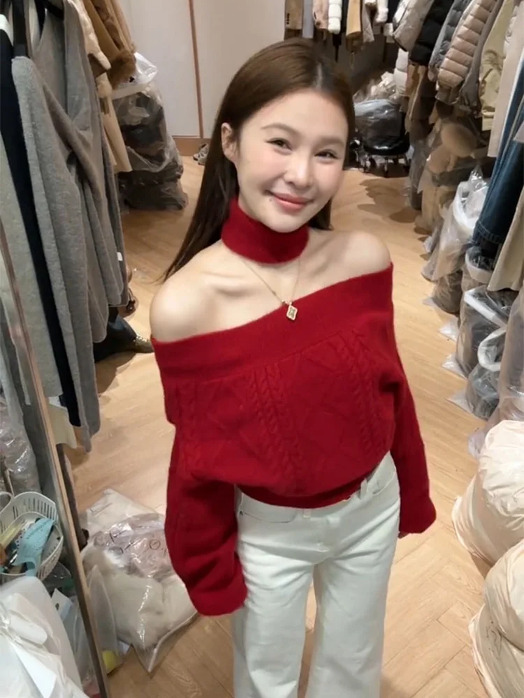 Cisas Theme Thi Knitted Loose Women's Sweater oulder Bared Sli Winter Faion Warm Polyester Fiber Long Sve Top
Cisas Theme Thi Knitted Loose Women's Sweater oulder Bared Sli Winter Faion Warm Polyester Fiber Long Sve Top