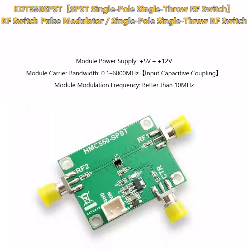 HMC550 RF Switch Module Single-Pole Single-Throw Low Insertion Loss Low-Cost RF Modulator Pulse Generator KDT550SPST-020
HMC550 RF Switch Module Single-Pole Single-Throw Low Insertion Loss Low-Cost RF Modulator Pulse Generator KDT550SPST-020