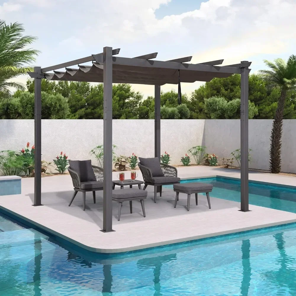 10' X 10' Outdoor Retractable Pergola with Sunshade Canopy Patio Metal Shelter for Garden Porch Beach Pavilion Grill Gazebo
10' X 10' Outdoor Retractable Pergola with Sunshade Canopy Patio Metal Shelter for Garden Porch Beach Pavilion Grill Gazebo