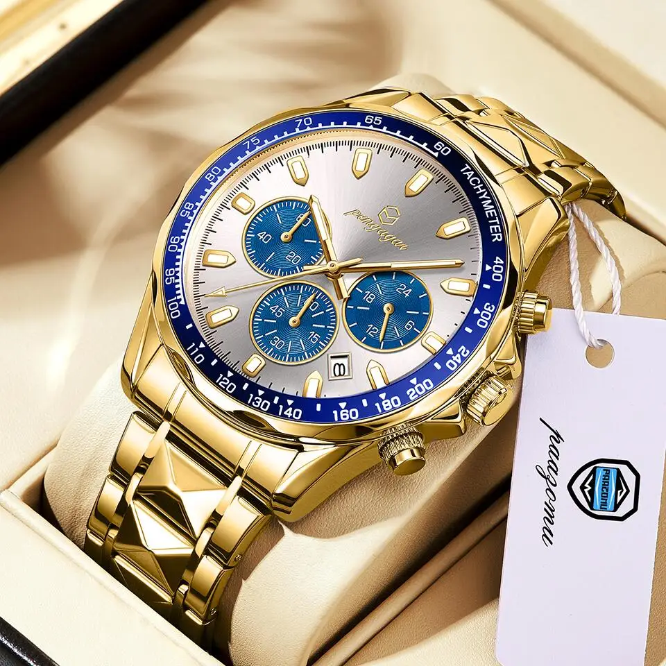 PENGAGAR Business Man Wristwatch Date Chronograph Waterproof Luminous Luxury Men Watch Stainless Steel Quartz Men's Watches Mal
PENGAGAR Business Man Wristwatch Date Chronograph Waterproof Luminous Luxury Men Watch Stainless Steel Quartz Men's Watches Mal