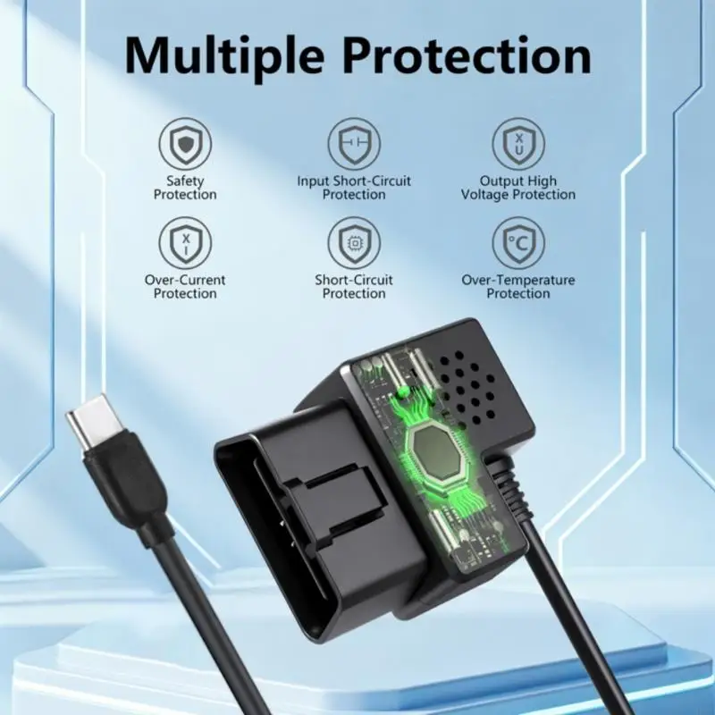 Universal OBD Power Adapter Cable for Car DVR 12V24V to 5V Type C Charging with Low Voltages Protections 3.5M Length H8WD
Universal OBD Power Adapter Cable for Car DVR 12V24V to 5V Type C Charging with Low Voltages Protections 3.5M Length H8WD