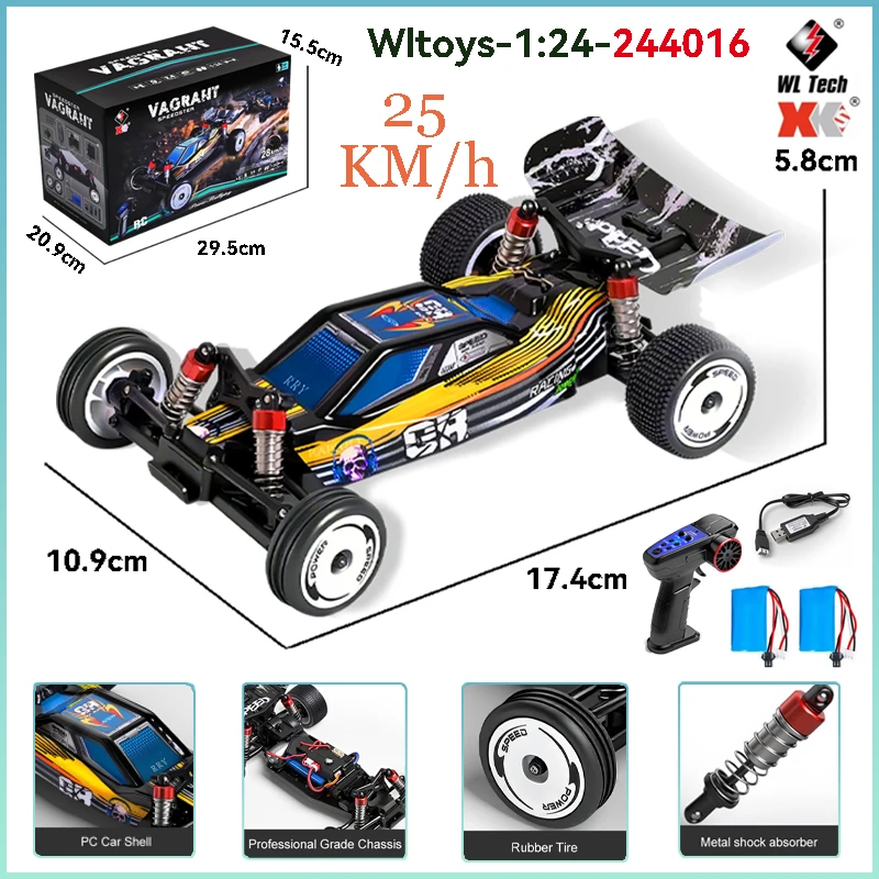 Wltoys 244016 Радиоуправляемая машина 1:24 2WD Гоночный автомобиль с дистанционным управлением 25 км/ч Высокоскоростные электрические дрейфующие гоночные автомобили Модель игрушки для детей
Wltoys 244016 Радиоуправляемая машина 1:24 2WD Гоночный автомобиль с дистанционным управлением 25 км/ч Высокоскоростные электрические дрейфующие гоночные автомобили Модель игрушки для детей