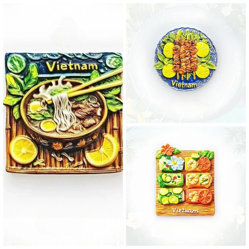 Vietnamese Cuisine Fridge Magnets - Pho Spring Rolls & Grilled Lemongrass Pork 3D Foodie Souvenir & Home Decor
Vietnamese Cuisine Fridge Magnets - Pho Spring Rolls & Grilled Lemongrass Pork 3D Foodie Souvenir & Home Decor
