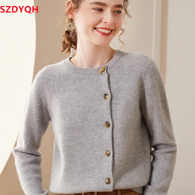 2023 Hot Sale Autumn Winter New Women 100% Cashmere Sweater Female Solid Color Knitted Cardigans O-Neck Loose Jacket Women Tops
2023 Hot Sale Autumn Winter New Women 100% Cashmere Sweater Female Solid Color Knitted Cardigans O-Neck Loose Jacket Women Tops